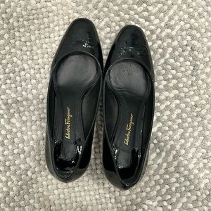 Salvatore Ferragamo all patent pumps